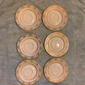 (4) Vintage Edward M Knowles teacup saucer plates
